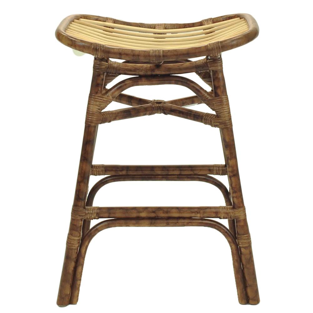 Beyla Rattan Backless Saddle Counter Stool. Picture 3