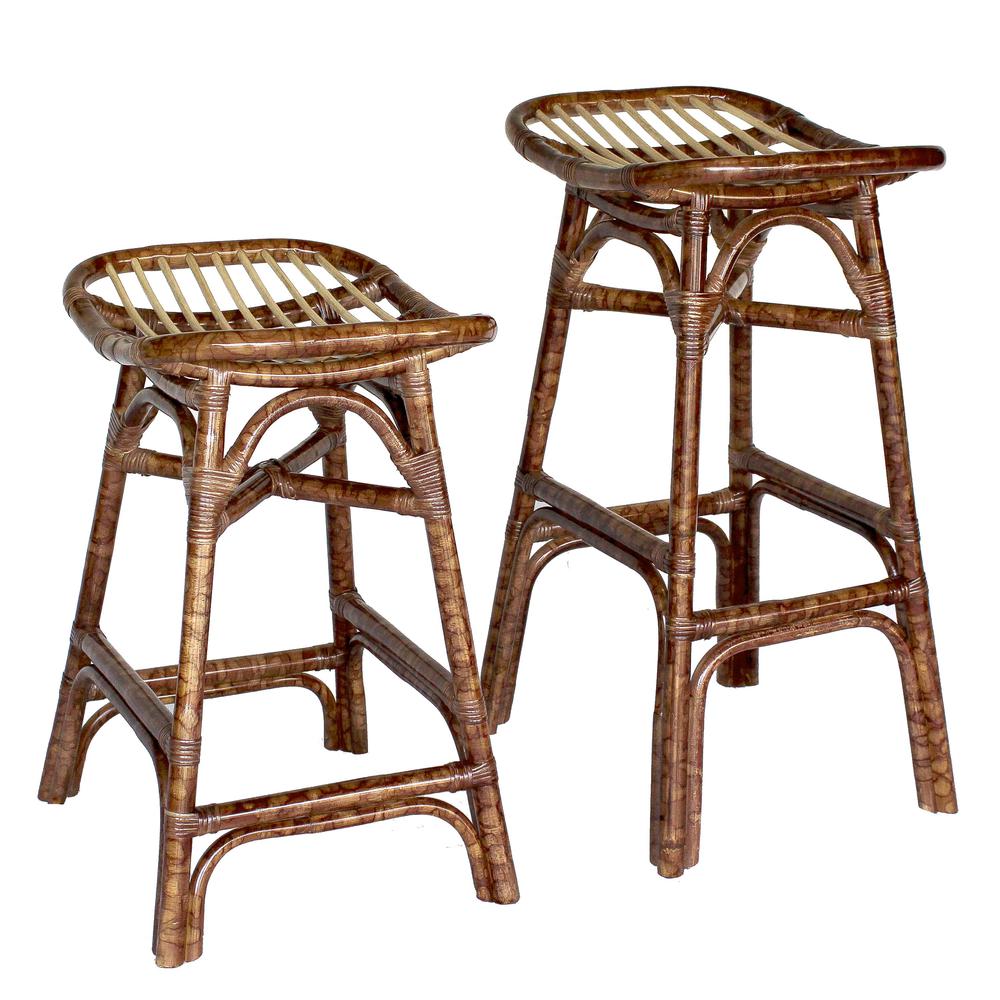 Beyla Rattan Backless Saddle Counter Stool. Picture 7