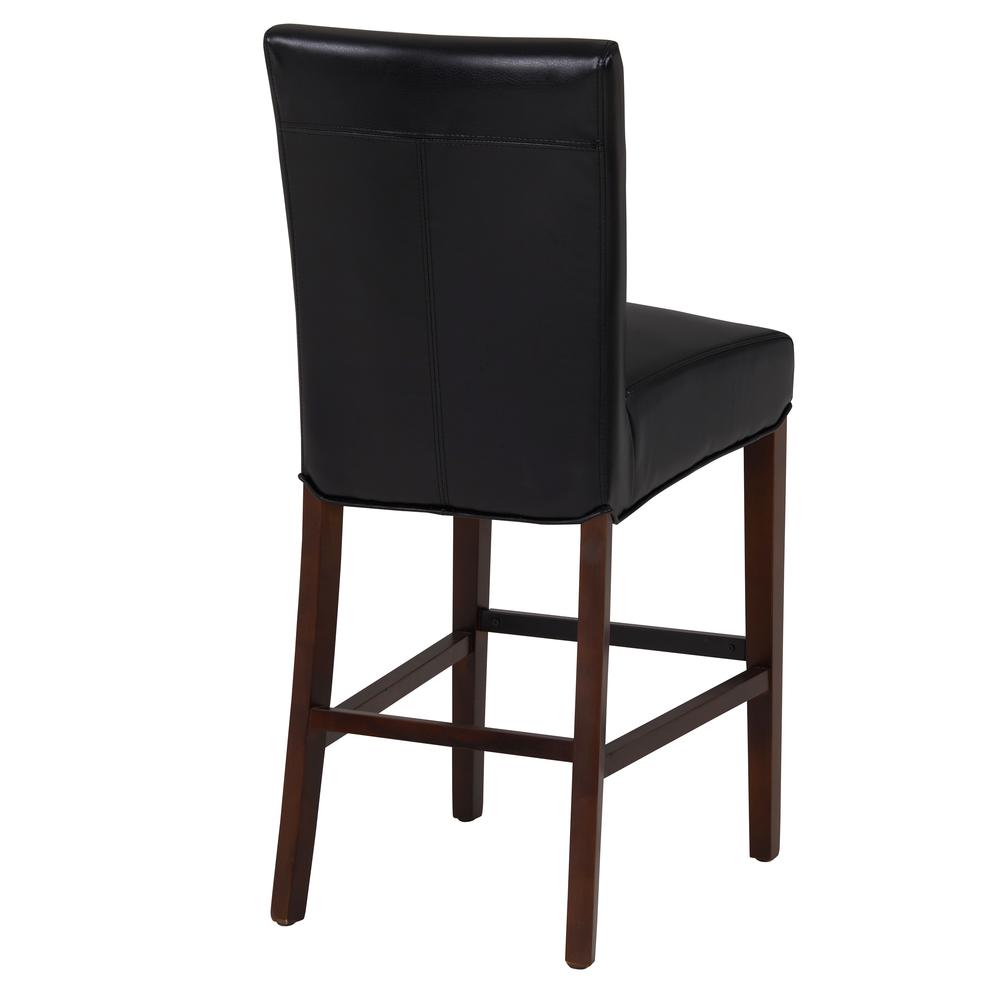 Bonded Leather Counter Stool, Black. Leg color: Wenge Brown.. Picture 5