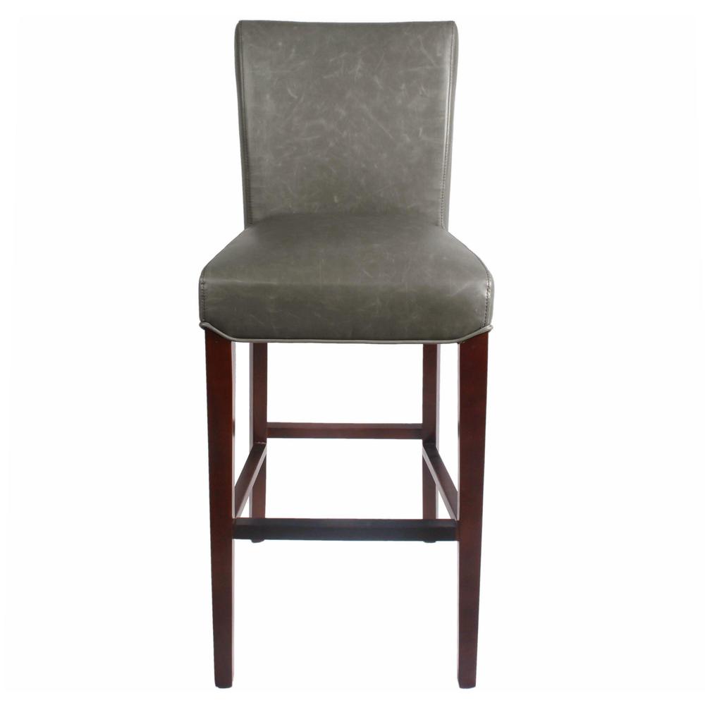 Milton Bonded Leather Bar Stool, Vintage Gray. Picture 2