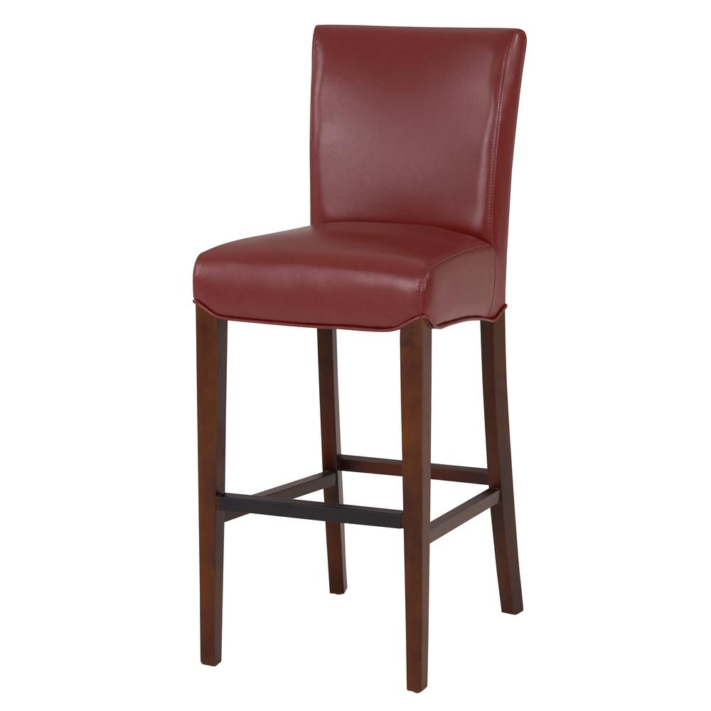 Milton Bonded Leather Counter Stool, Pomegranate. The main picture.
