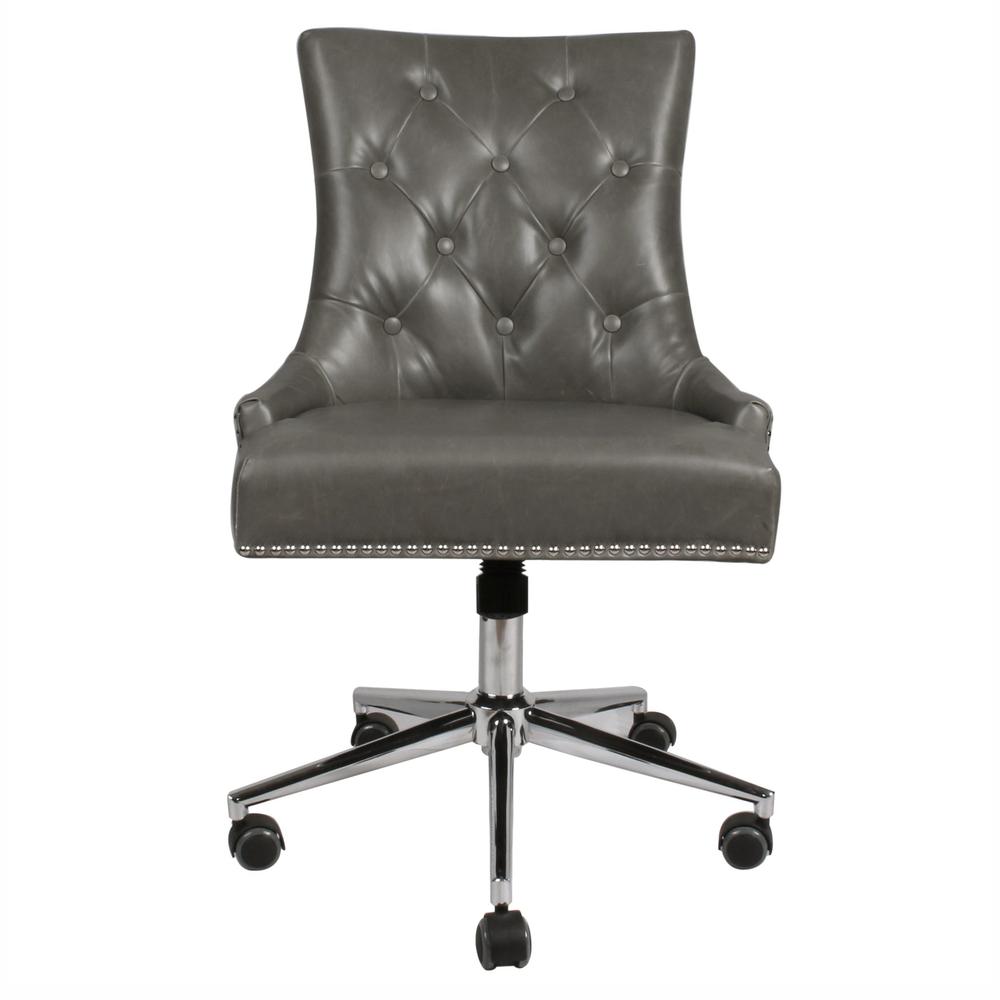 Cadence Bonded Leather Office Chair, Vintage Gray. Picture 2