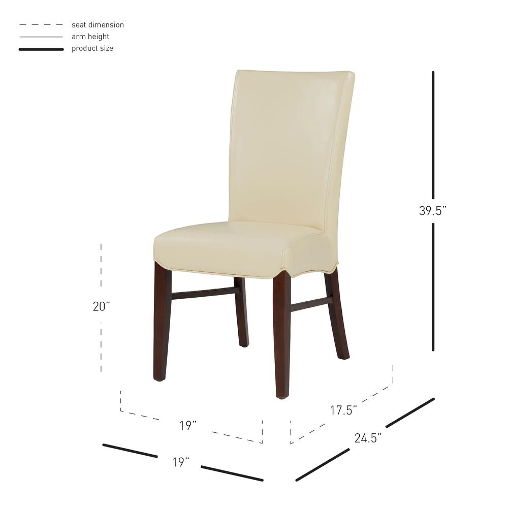 Bonded Leather Dining Chair,Set of 2, Cream. Picture 7