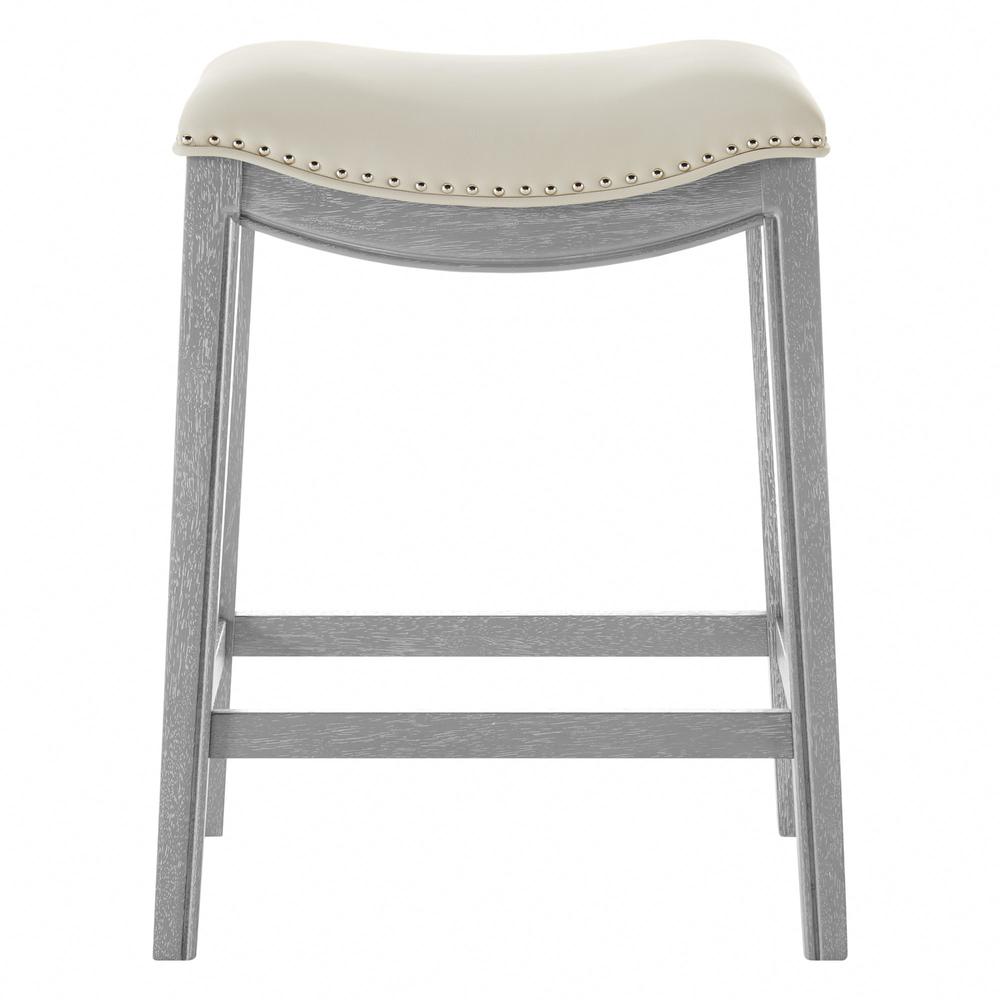Grover PU Leather Counter Stool, Matte Beige. Picture 2