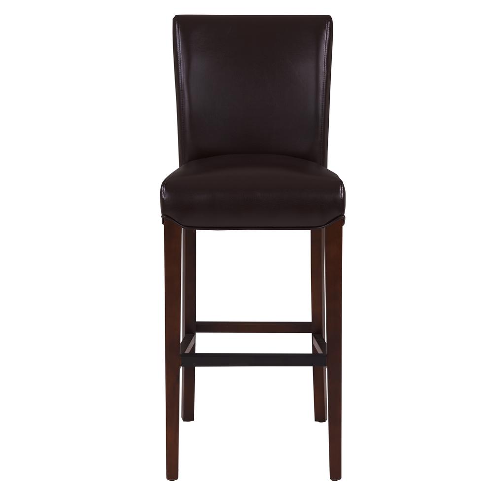 Bonded Leather Bar Stool, Coffee Bean. Picture 2