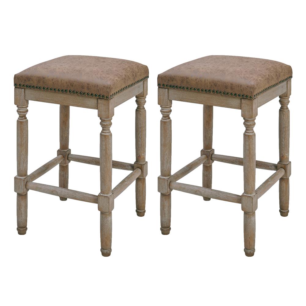 Ernie PU Counter Stool, (Set of 2). The main picture.