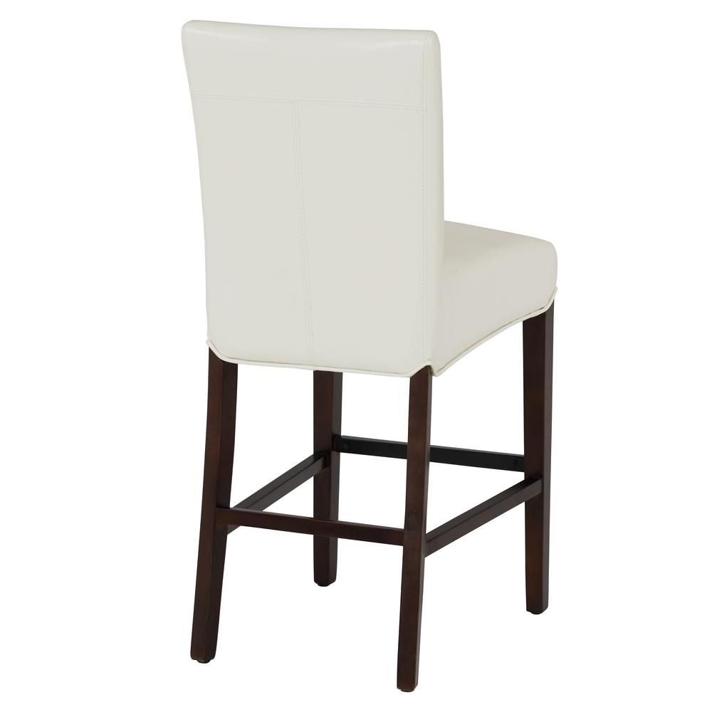 Bonded Leather Counter Stool, White. Picture 5