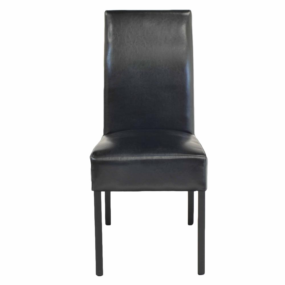 Leather Chair,Set of 2, Black; Leg color: Black. Picture 2