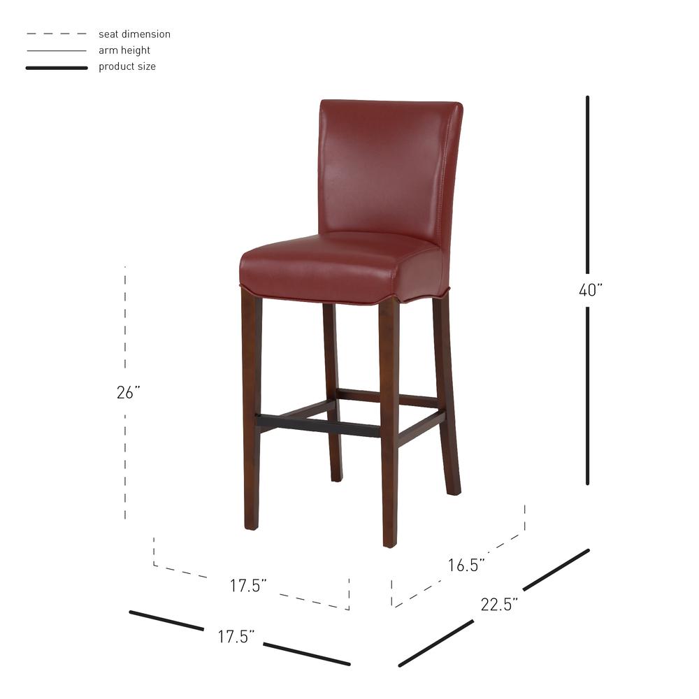 Milton Bonded Leather Counter Stool, Pomegranate. Picture 7