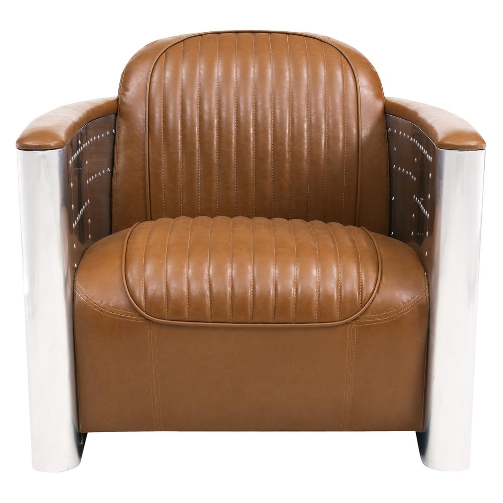 Easton Accent Chair, Distressed Caramel. Picture 2