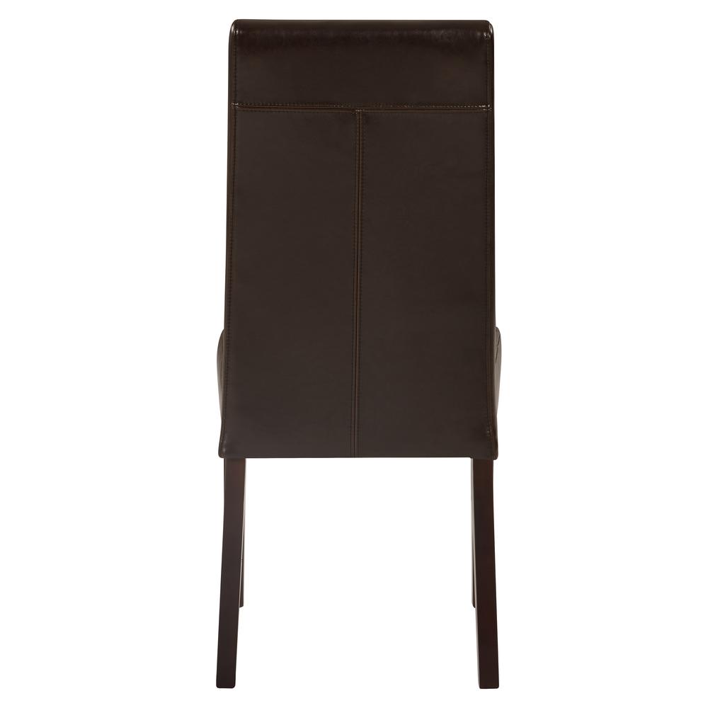 Leather Dining Chair,Set of 2, Brown. Leg color: Wenge brown.. Picture 4
