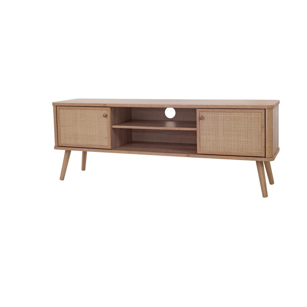 Thelma KD 59.5" Rattan TV Stand. Picture 1