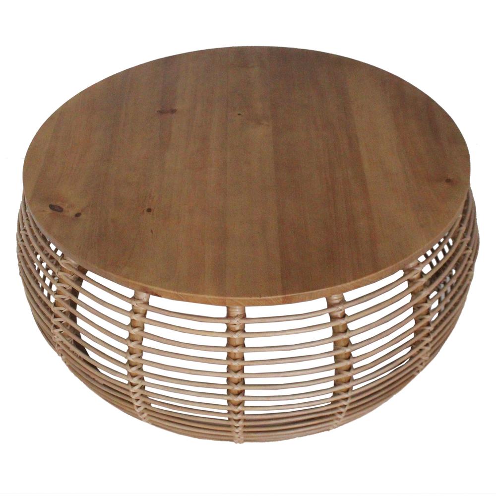 Rattan Coffee Table. Constructed of Pine Wood, Rattan.. Picture 3