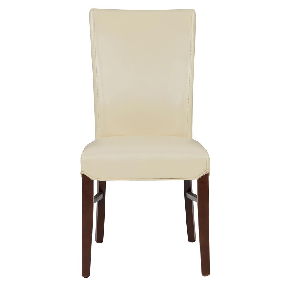 Bonded Leather Dining Chair,Set of 2, Cream. Picture 2