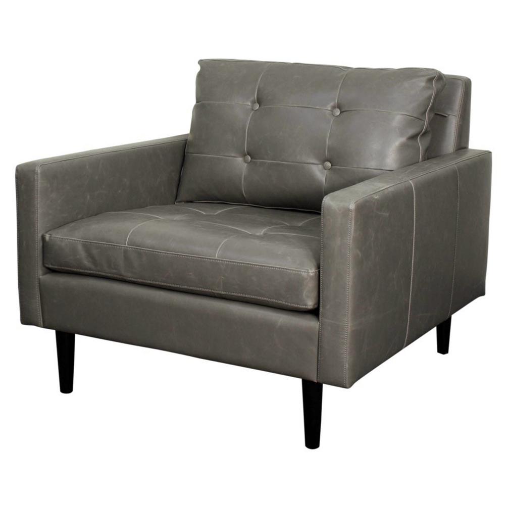 Ritchie Bonded Leather Arm Chair, Vintage Gray. The main picture.