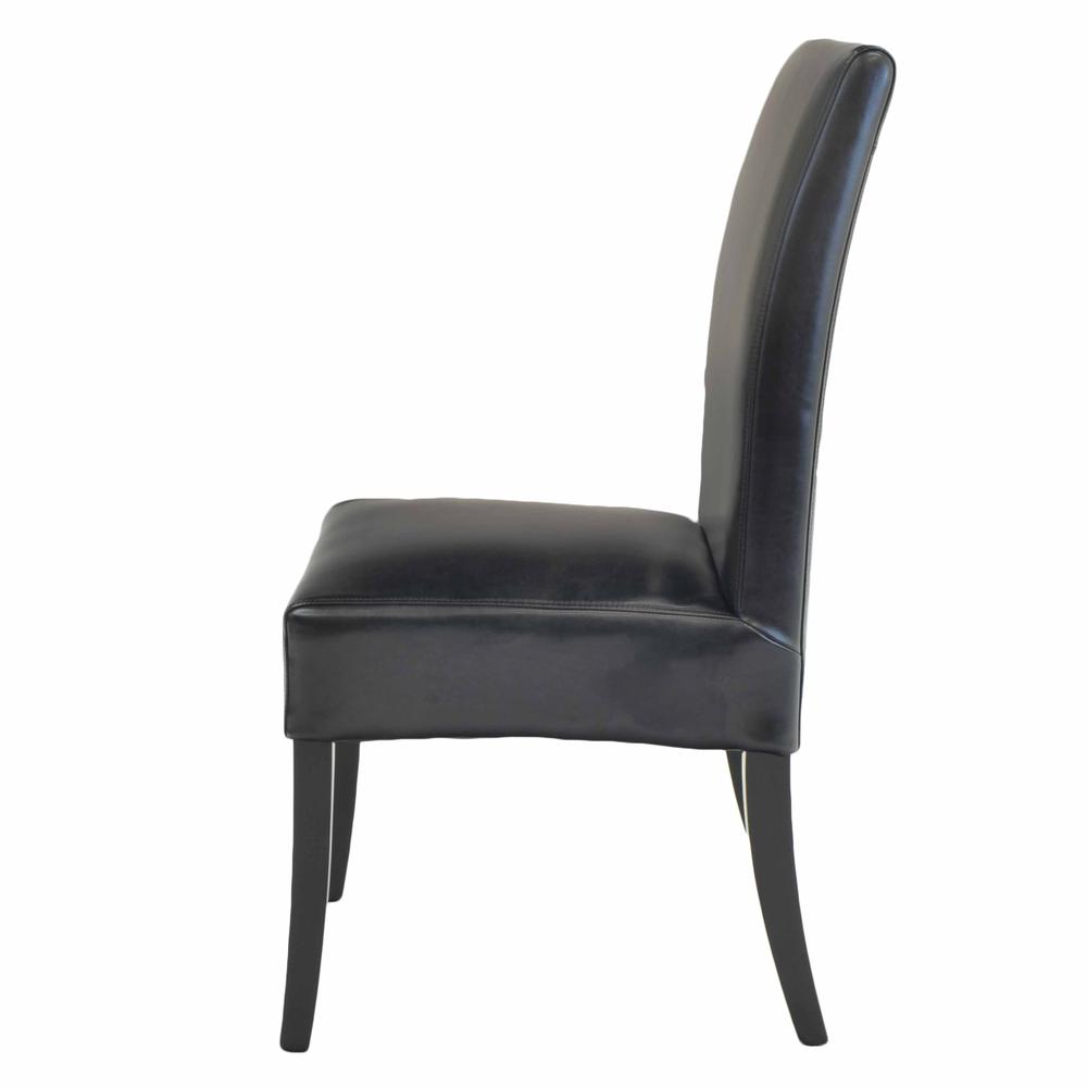 Leather Chair,Set of 2, Black; Leg color: Black. Picture 3