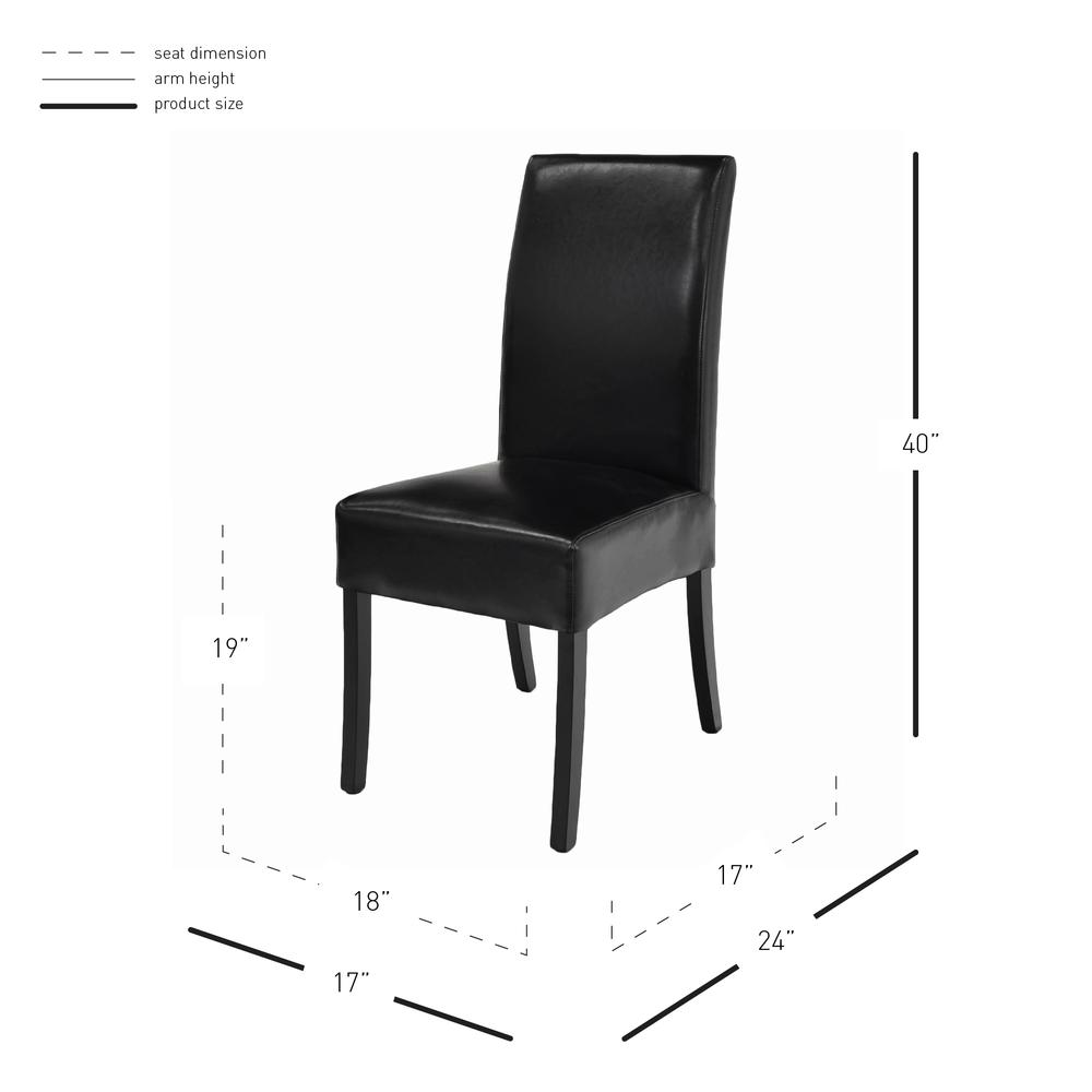 Leather Chair,Set of 2, Black; Leg color: Black. Picture 7
