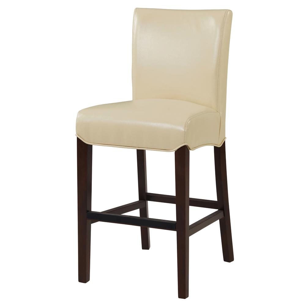 Bonded Leather Counter Stool, Cream. Picture 1