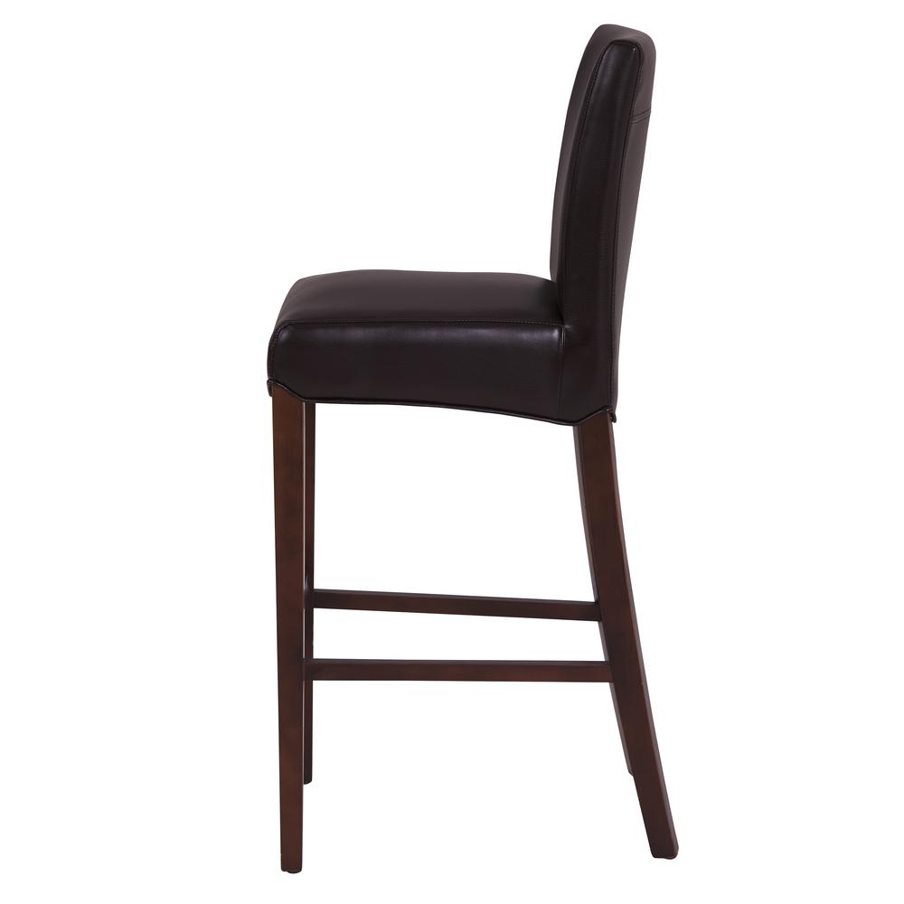Bonded Leather Bar Stool, Coffee Bean. Picture 3