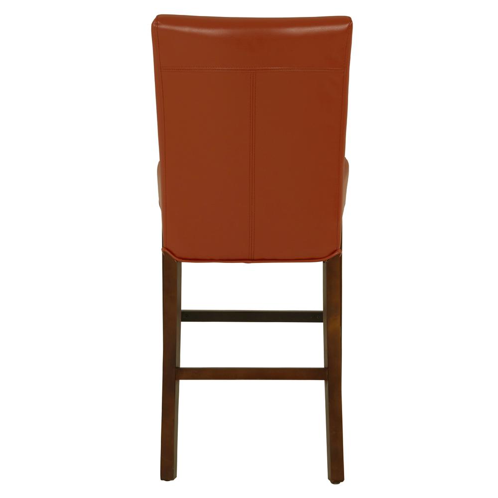 Bonded Leather Counter Stool, Pumpkin. Leg color: Wenge Brown.. Picture 4