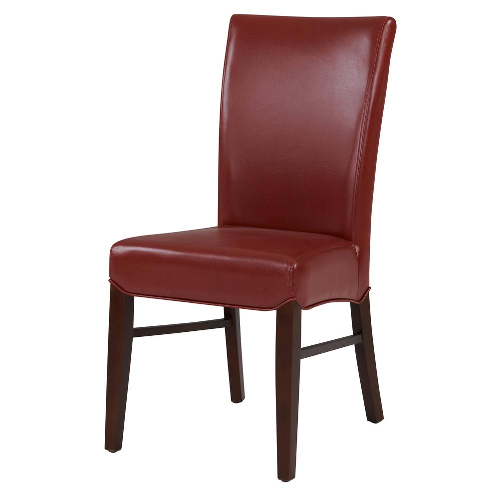 Bonded Leather Dining Chair,Set of 2, Pomegranate. Picture 1
