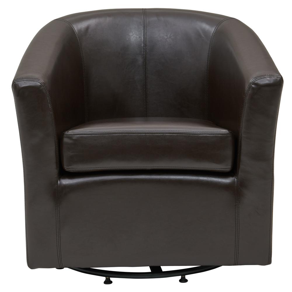 Swivel Bonded Leather Chair, Brown. Picture 2