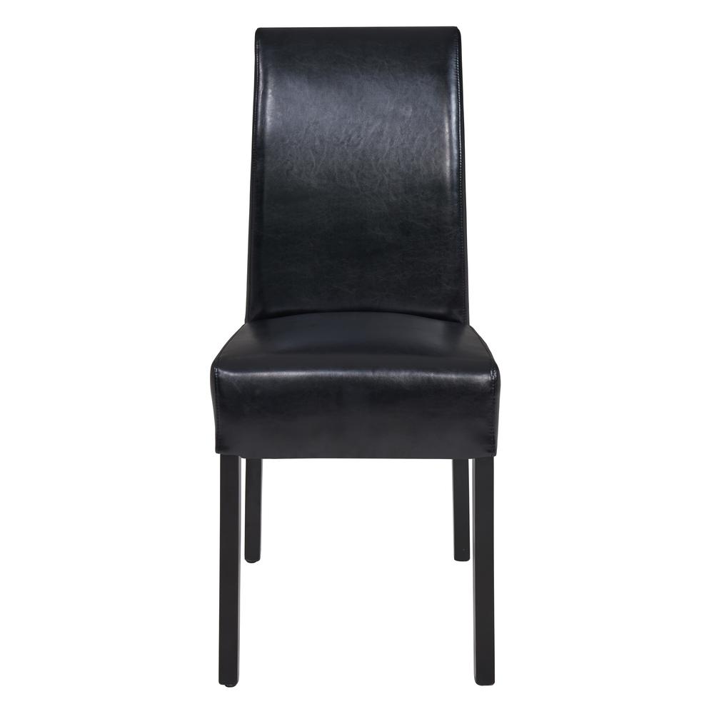 Leather Chair,Set of 2, Black. Picture 2