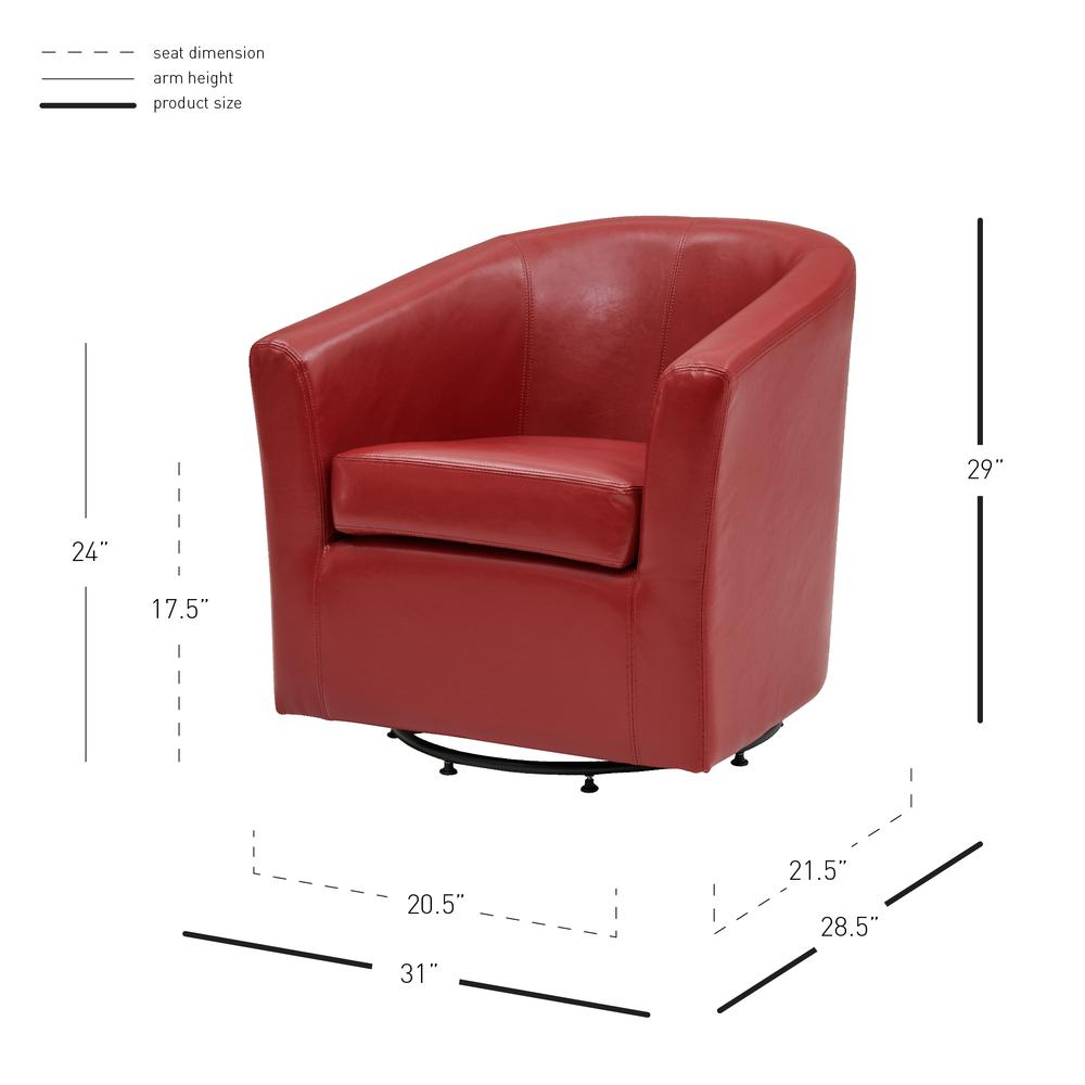 Swivel Bonded Leather Char, Red. Picture 7