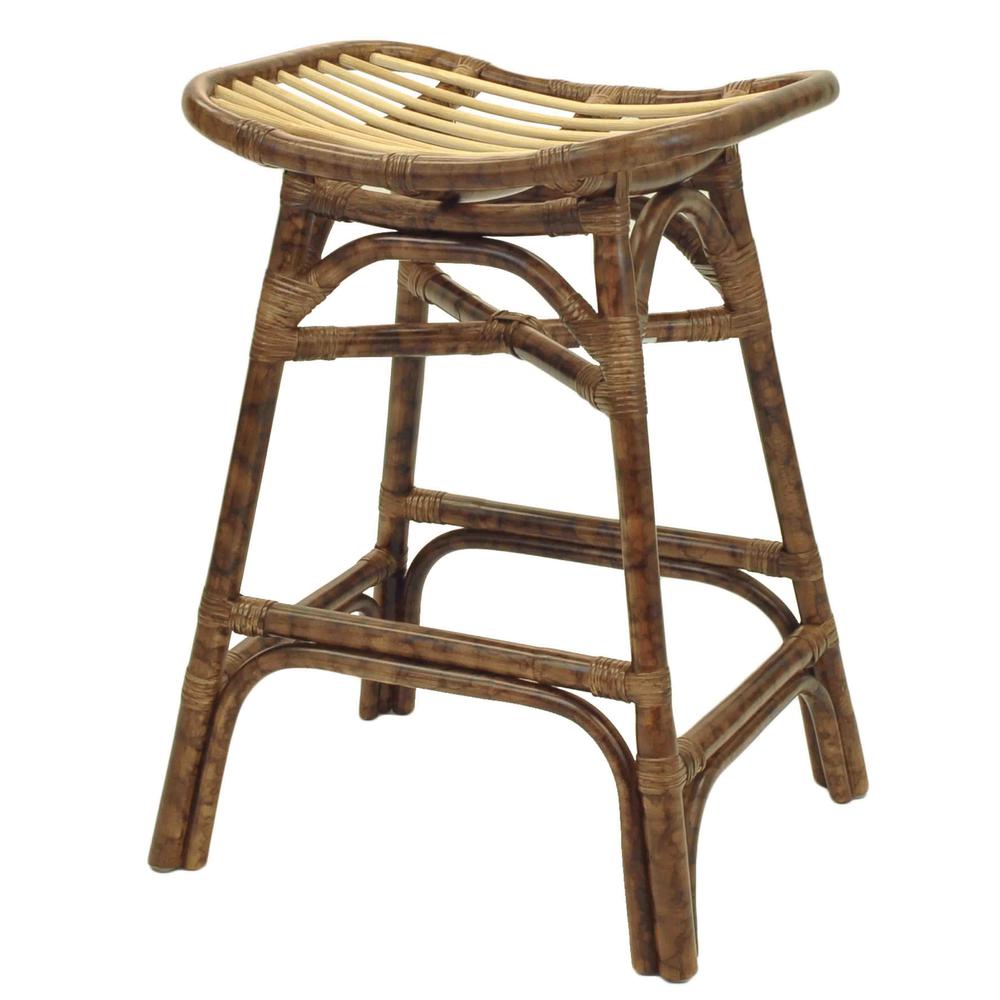Beyla Rattan Backless Saddle Counter Stool. Picture 2