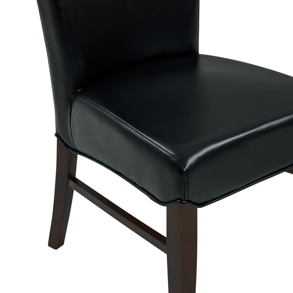 Bonded Leather Dining Chair,Set of 2, Black. Picture 3