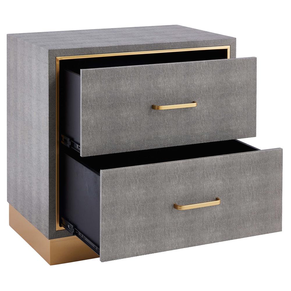 Edinburgh 2-Drawer Faux Shagreen End table. Picture 2