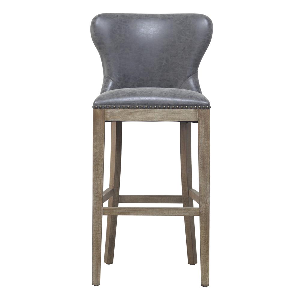 Bar Stool, Nubuck Charcoal. Picture 2