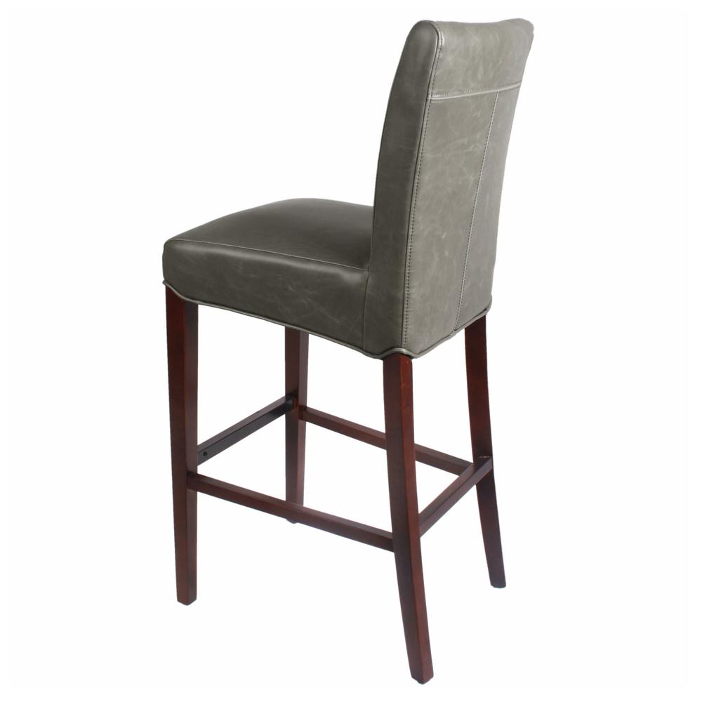 Milton Bonded Leather Bar Stool, Vintage Gray. Picture 4