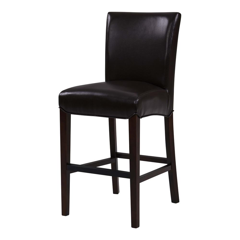 Bonded Leather Counter Stool, Coffee Bean. Picture 1