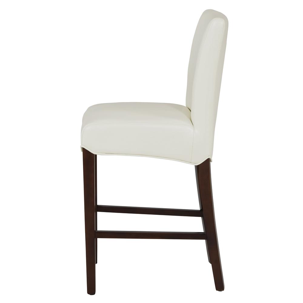 Bonded Leather Counter Stool, White. Picture 3