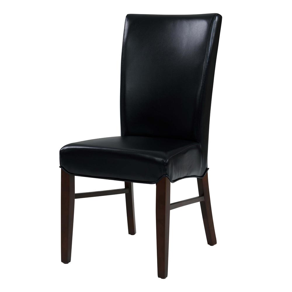 Bonded Leather Dining Chair,Set of 2, Black. Picture 5