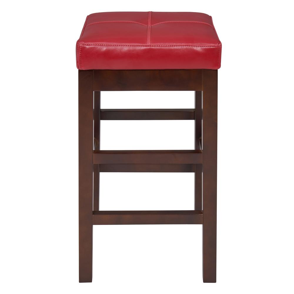 Backless Bicast Leather Counter Stool, Red. Picture 2