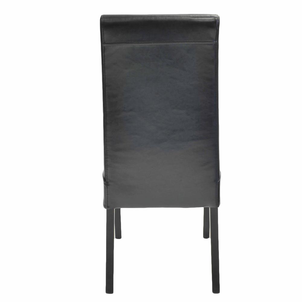 Leather Chair,Set of 2, Black; Leg color: Black. Picture 5