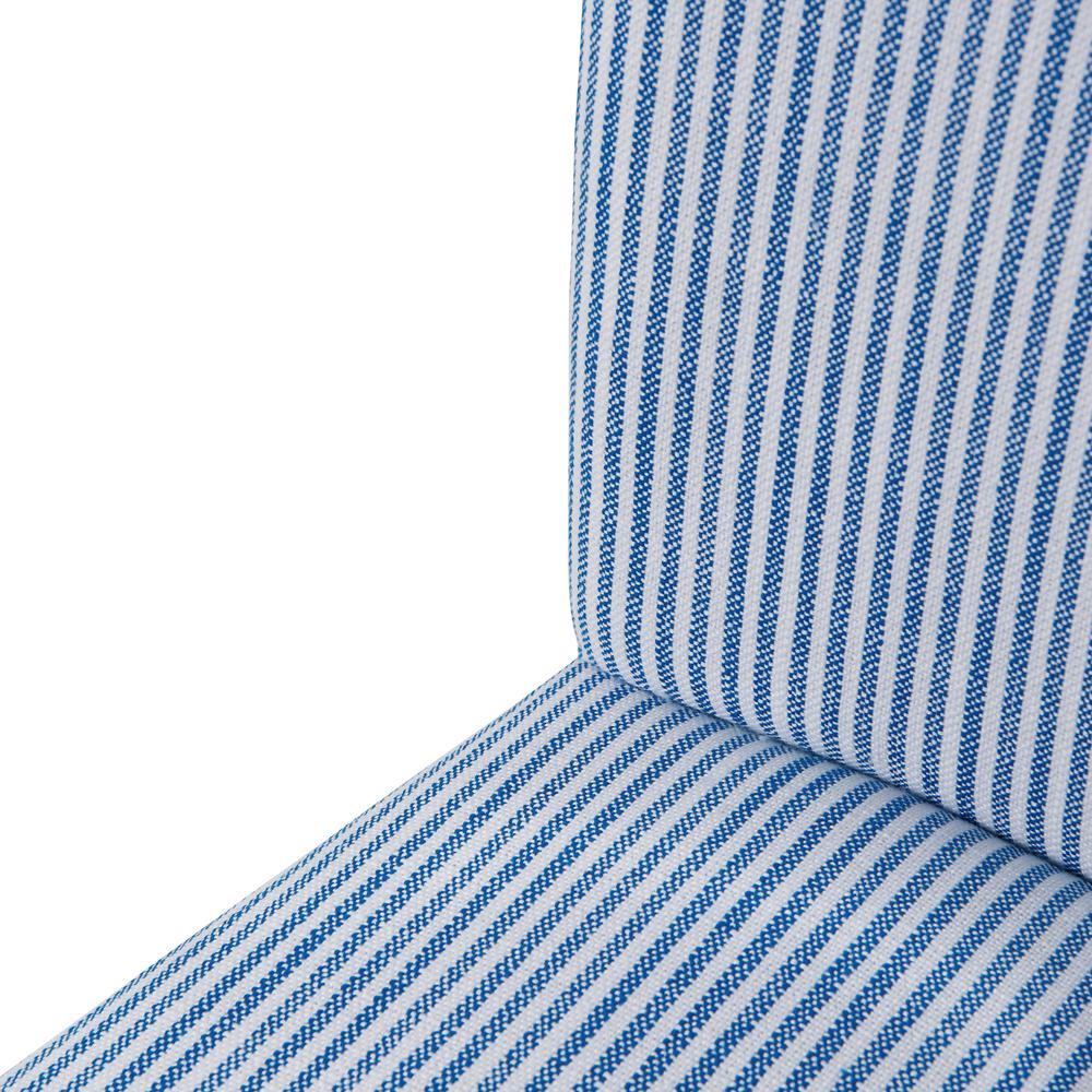Fabric Bar Stool, Blue Stripes. Picture 6