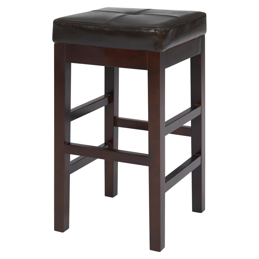 Leather Counter Stool, Brown. Picture 1