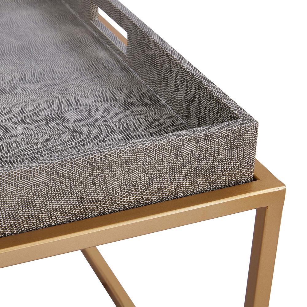 Faux Shagreen Removable Tray Coffee Table. Picture 2