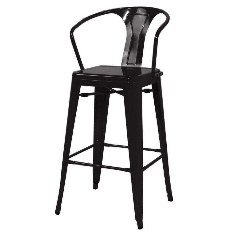 Metal Counter Stool,Set of 4, Black. Picture 2