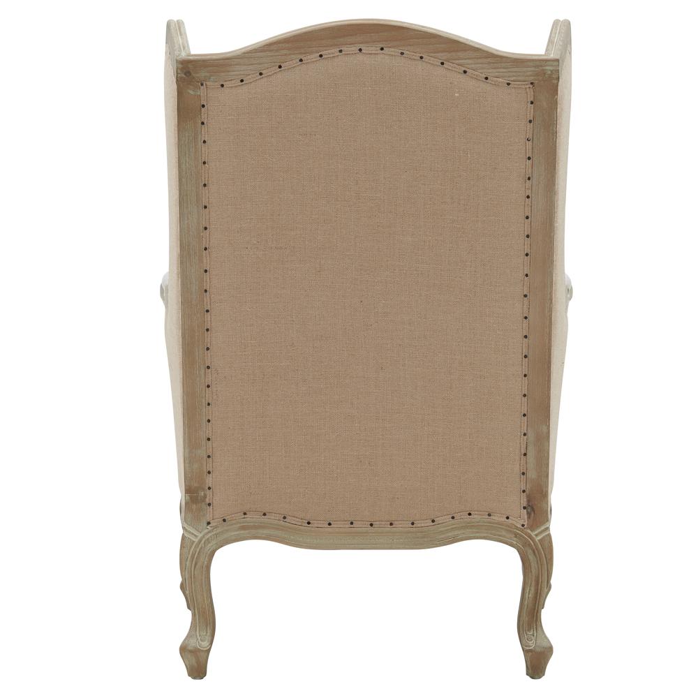Guinevere Burlap Wing Arm Chair. Picture 4