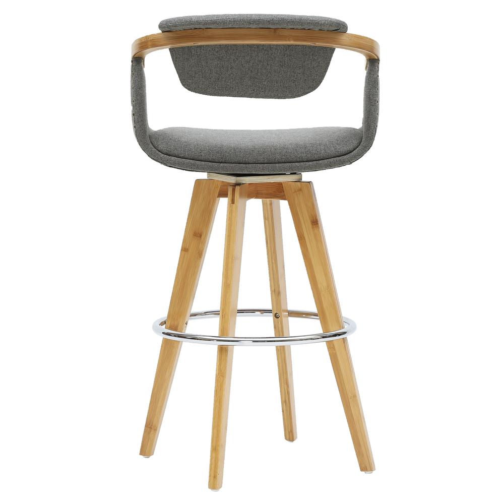 Fabric Bamboo Bar Stool, Stokes Gray. Picture 4