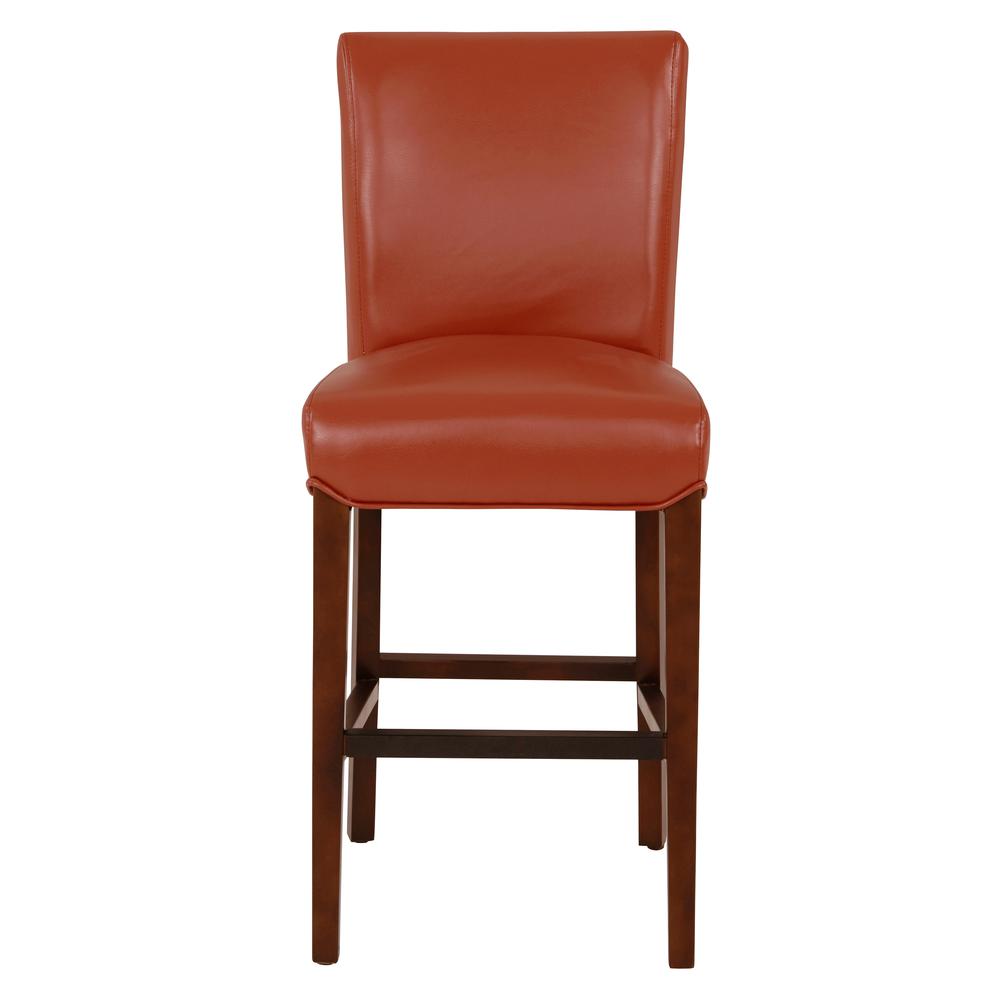 Bonded Leather Counter Stool, Pumpkin. Leg color: Wenge Brown.. Picture 2