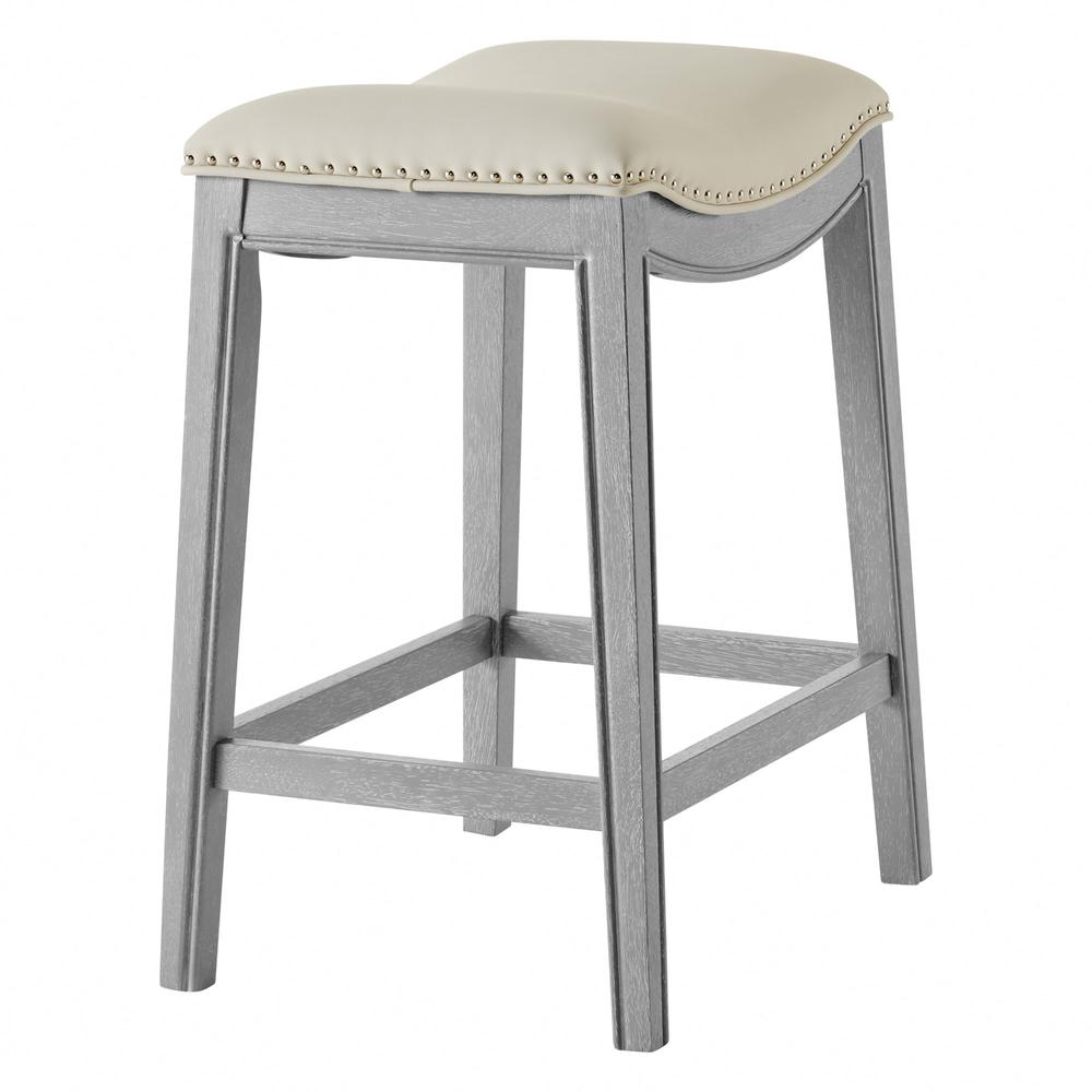 Grover PU Leather Counter Stool, Matte Beige. Picture 4