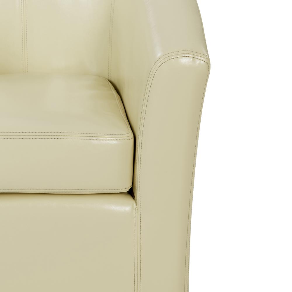 Swivel Bonded Leather Chair, Beige. Picture 4