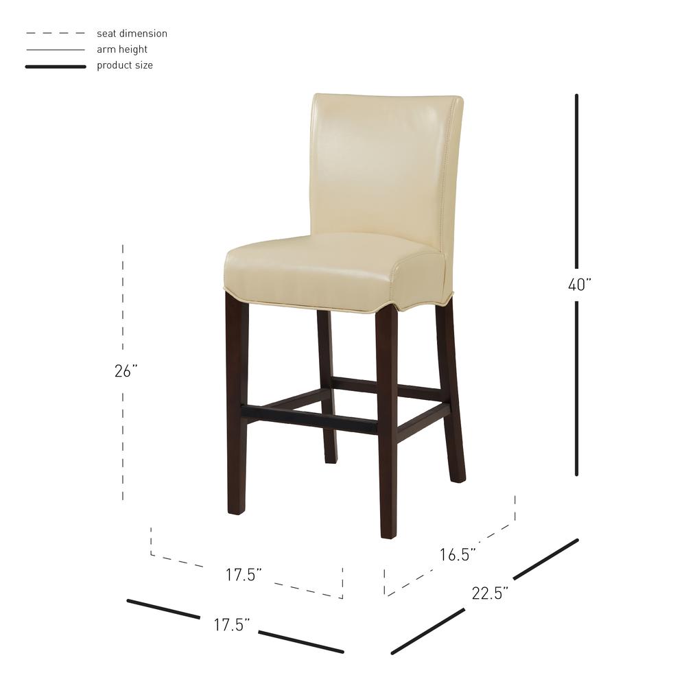 Bonded Leather Counter Stool, Cream. Picture 7