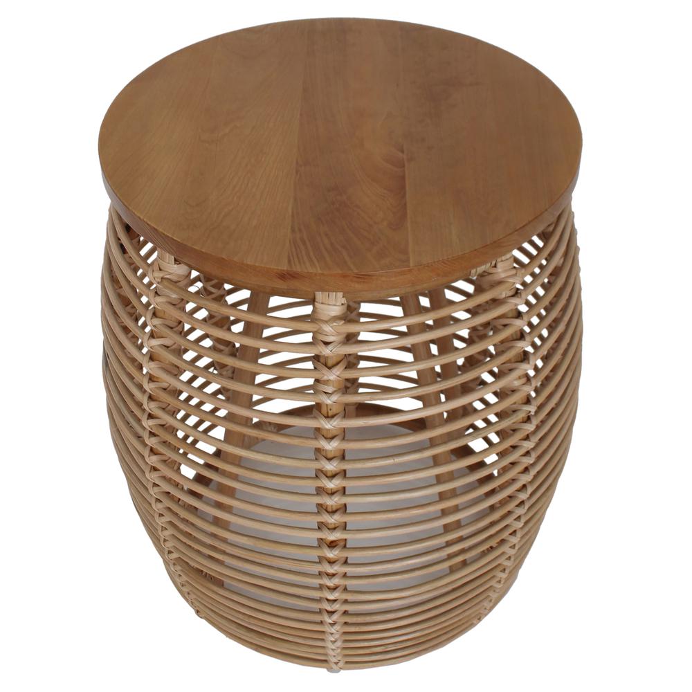 Rattan End Table; constructed of Pine Wood, Rattan.. Picture 3
