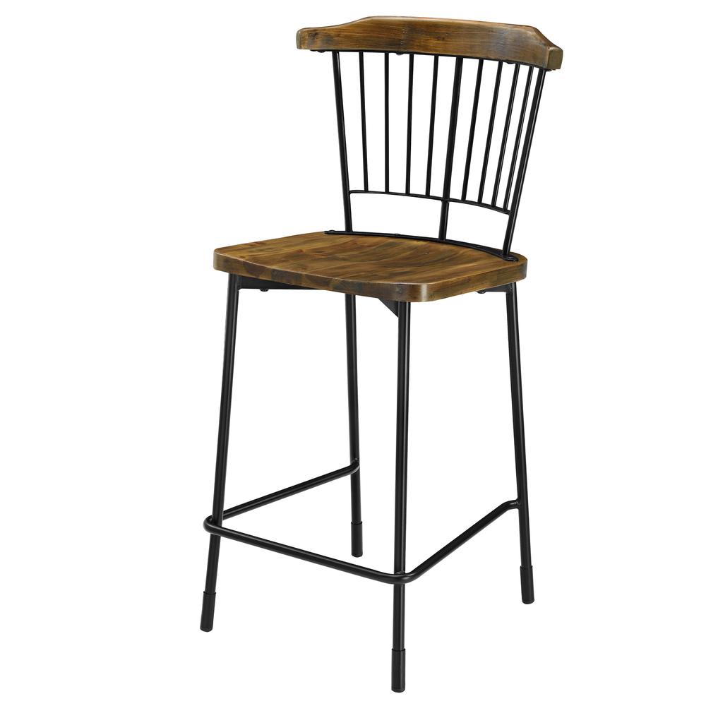 Counter Stool,Set of 2, Walnut. Picture 6
